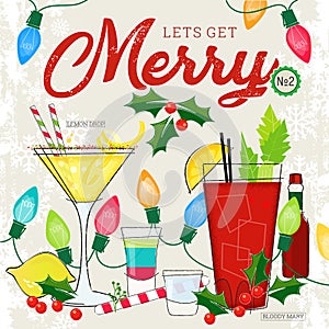 LetÃ¢â¬â¢s Get Merry Series of Retro Style Cocktails with Holiday Decor